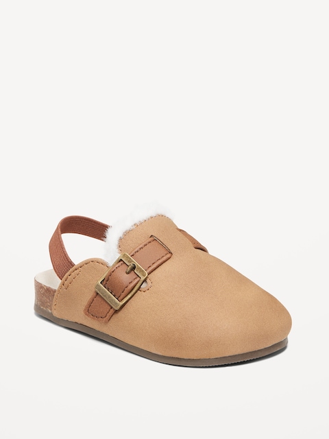 Unisex Faux-Suede Buckled Clog Shoes for Baby