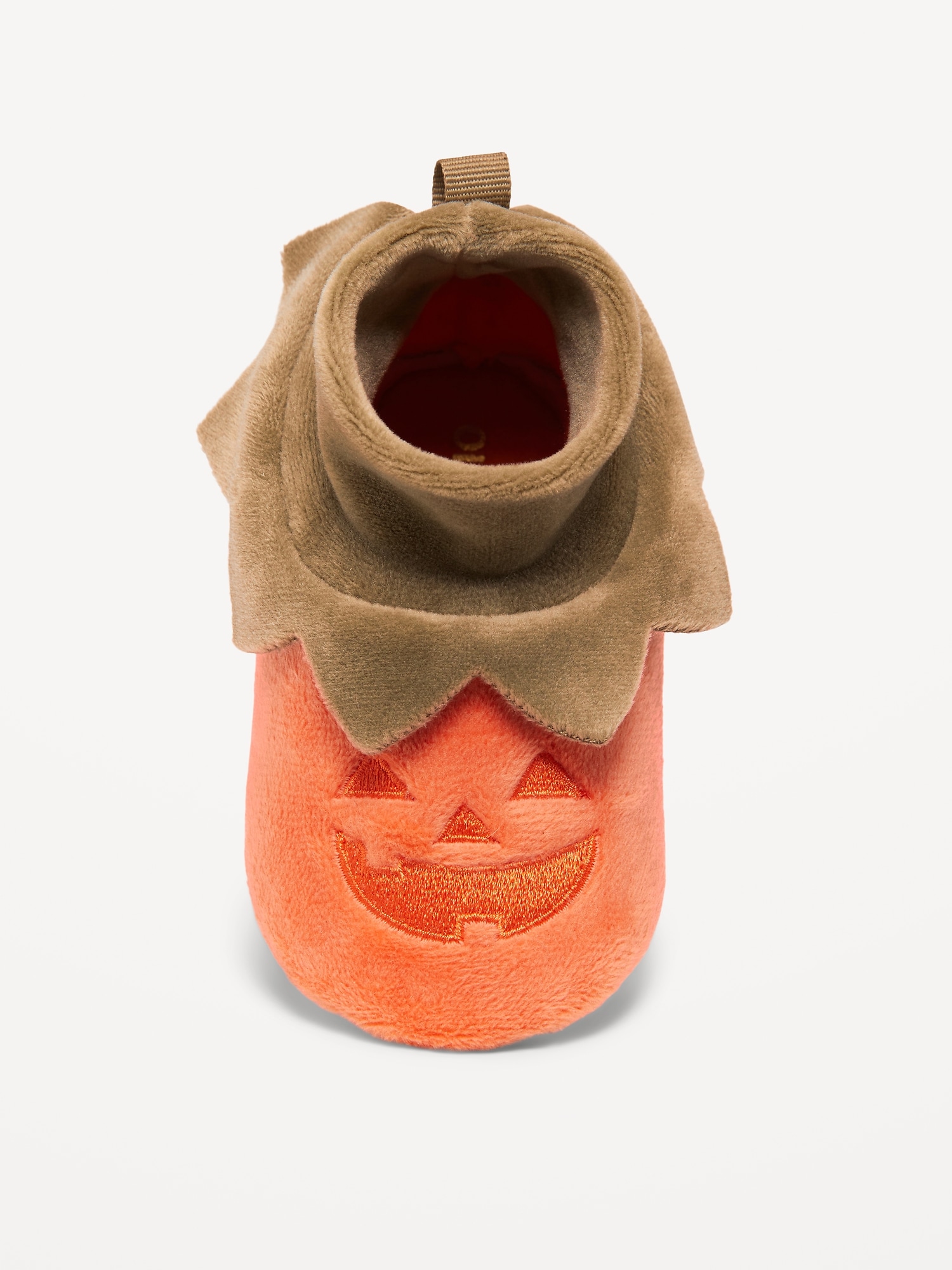 Faux-Fur Pumpkin Slippers for Baby