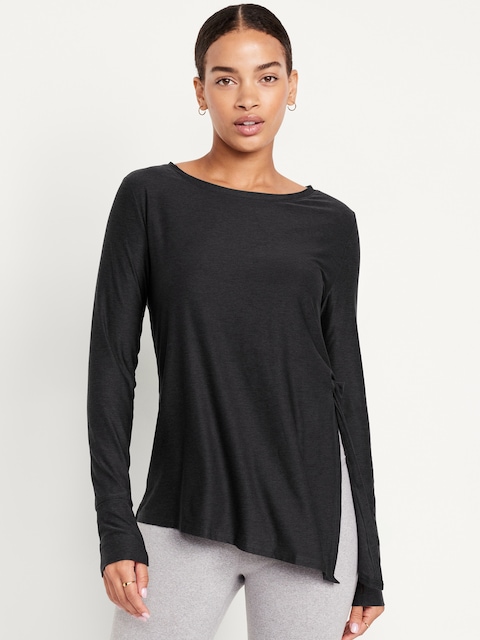 CloudMotion Side-Tie Tunic - Black Jack
