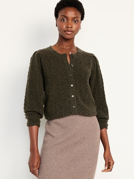 Image number 1 showing, Pointelle Cardigan