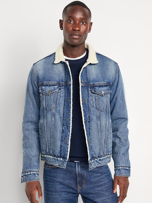 Image number 1 showing, Sherpa-Lined Jean Jacket