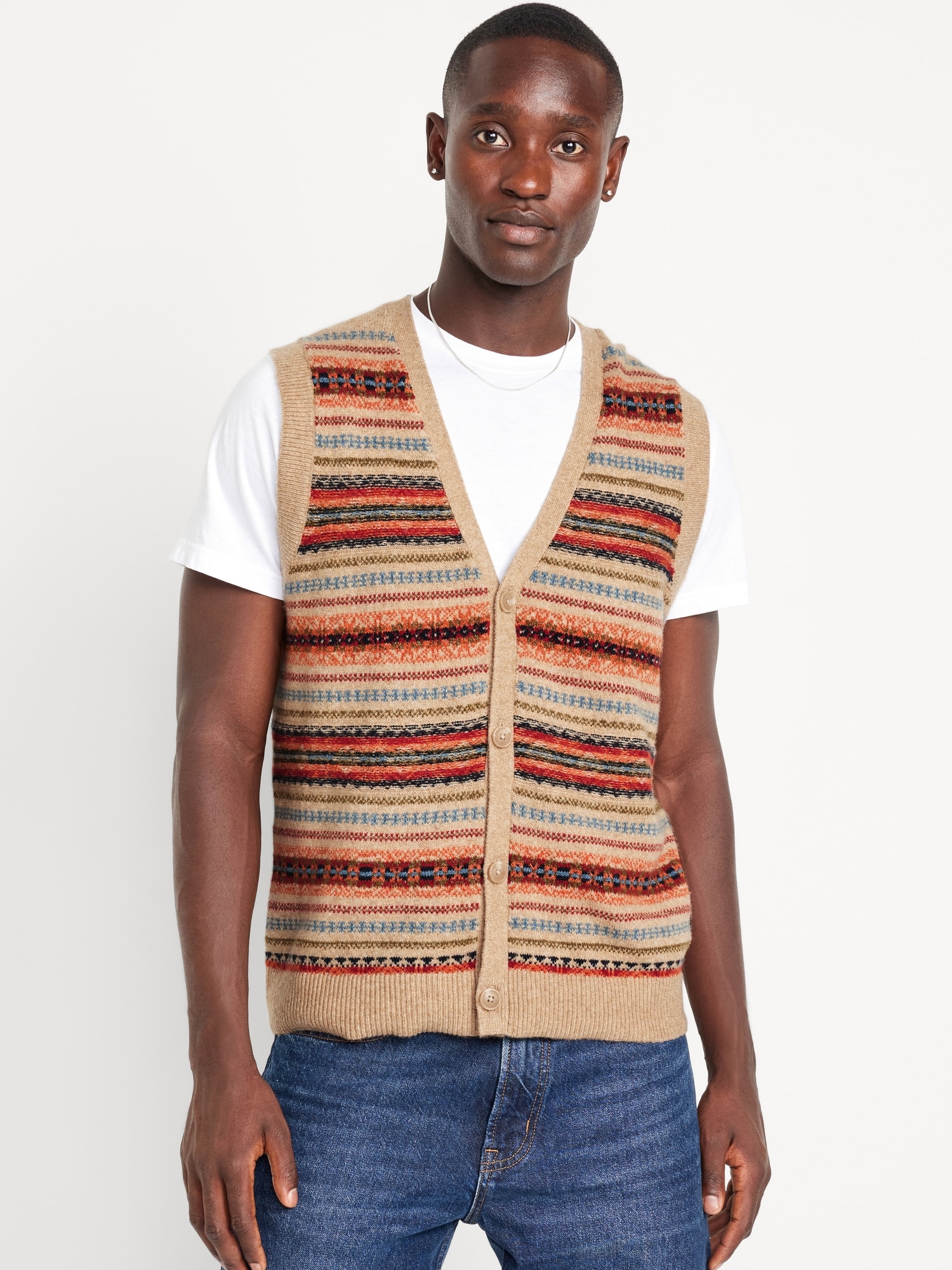 Patterned sweater vest best sale