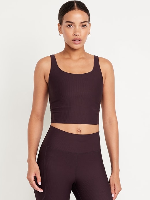 Image number 1 showing, Light Support PowerSoft Ribbed Longline Sports Bra