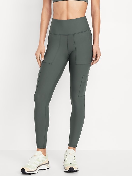 Image number 1 showing, High-Waisted PowerSoft Cargo 7/8 Leggings