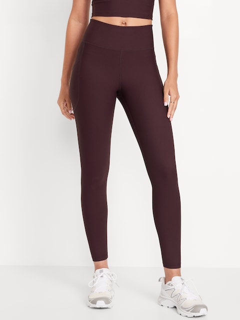 High-Waisted PowerSoft Rib Pocket Leggings - Ribbed Boxwood