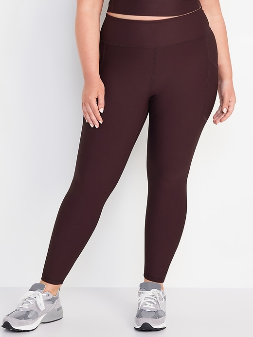 Image number 6 showing, High-Waisted PowerSoft Ribbed Leggings