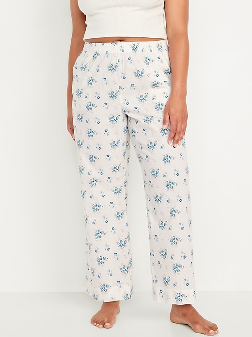 Image number 5 showing, High-Waisted Poplin Pajama Pant