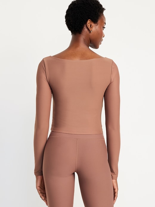 Image number 2 showing, PowerSoft Long-Sleeve Crop Support Top