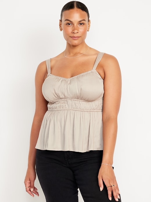 Image number 3 showing, Waist-Defined Satin Top