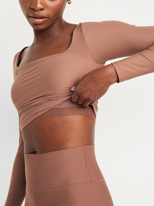 Image number 4 showing, PowerSoft Long-Sleeve Crop Support Top