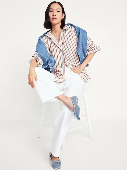 Image number 3 showing, Oversized Button-Down Boyfriend Shirt