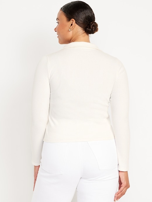 Image number 6 showing, Slim Ribbed Button-Down Top