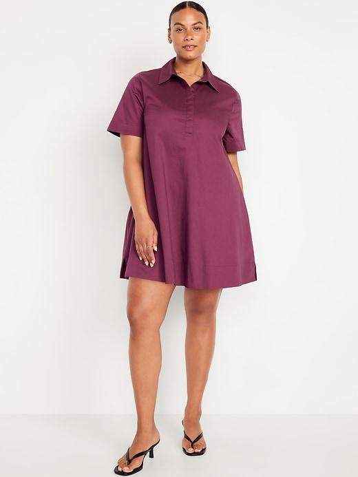 Image number 4 showing, Short-Sleeve Mini Shirt Dress