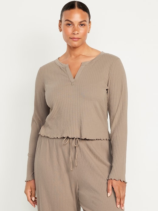 Image number 5 showing, Ribbed Pajama Top