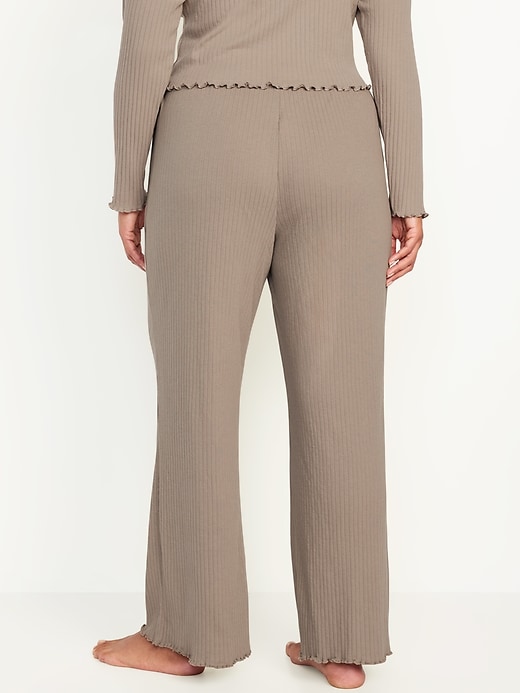 Image number 6 showing, High-Waisted Ribbed Pajama Pants