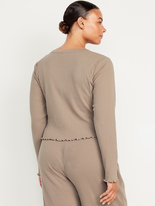 Image number 6 showing, Ribbed Pajama Top