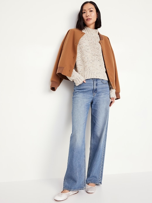 Image number 3 showing, Mock-Neck Crop Sweater