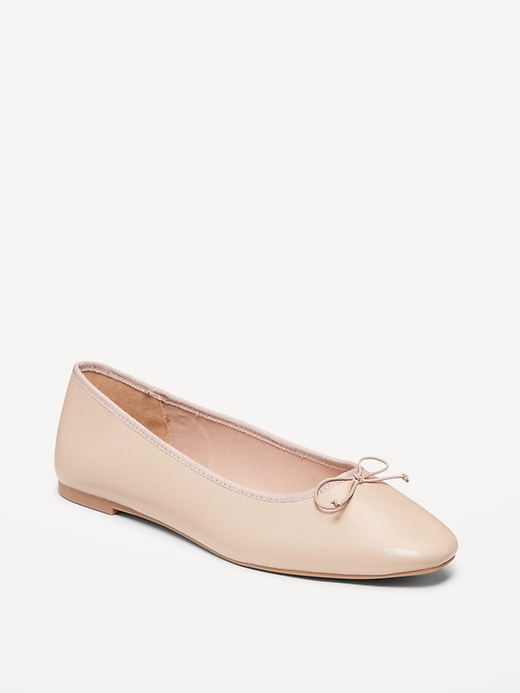 Image number 1 showing, Faux Leather Ballet Flat