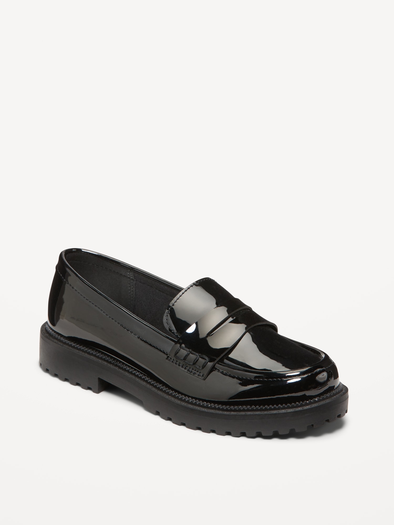 Shiny Faux-Leather Chunky Heel Loafers for Toddler Girls Hot Deal