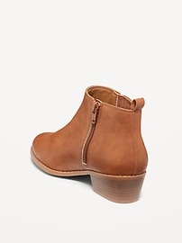 View large product image 4 of 4. Faux-Leather Ankle Booties for Girls