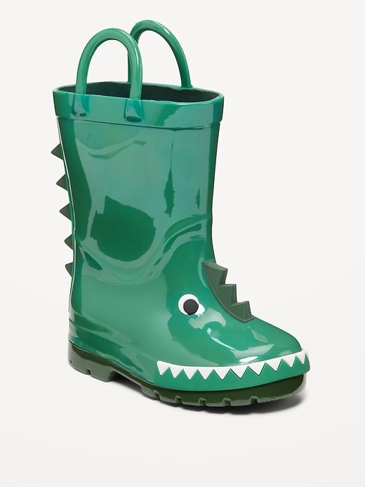 View large product image 1 of 4. Tall Dino-Graphic Rain Boots for Toddler Boys