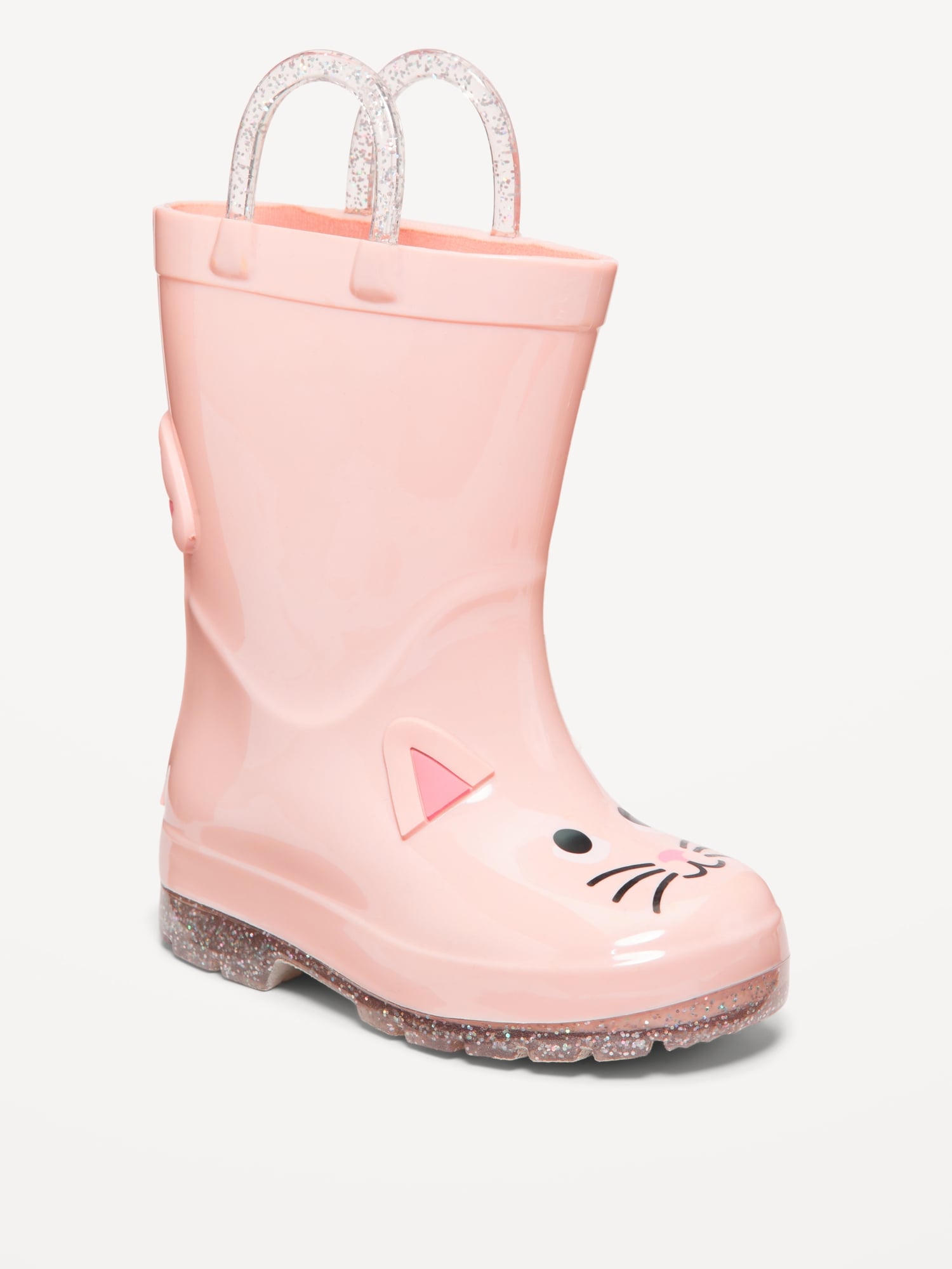 Tall Cat-Graphic Rain Boots for Toddler Girls