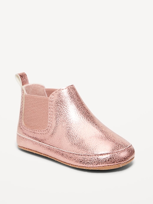 View large product image 1 of 4. Metallic Faux-Leather Chelsea Boots for Baby