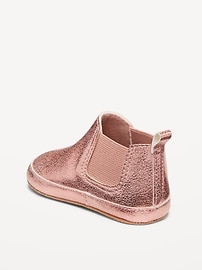 View large product image 3 of 4. Metallic Faux-Leather Chelsea Boots for Baby