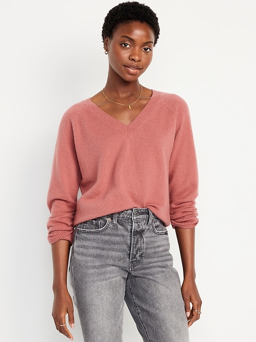 Image number 1 showing, SoSoft Loose V-Neck Sweater