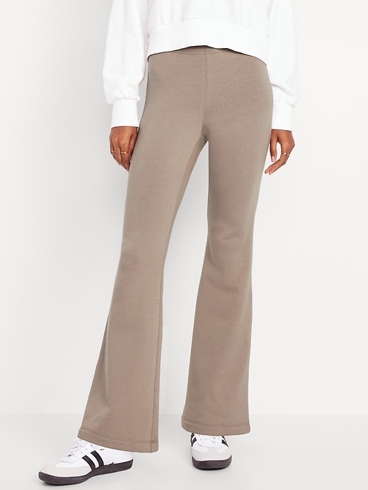 Image number 1 showing, High-Waisted Fleece-Lined Flare Leggings