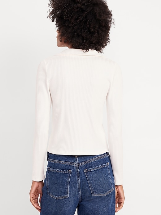 Image number 2 showing, Slim Ribbed Button-Down Top