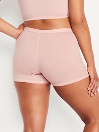 View large product image 6 of 8. High-Waisted Ribbed Boyshort Briefs -- 3-inch inseam