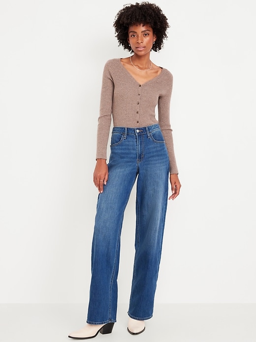 Image number 1 showing, High-Waisted Wow Wide-Leg Jeans