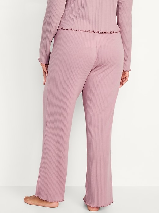 Image number 6 showing, High-Waisted Ribbed Pajama Pants