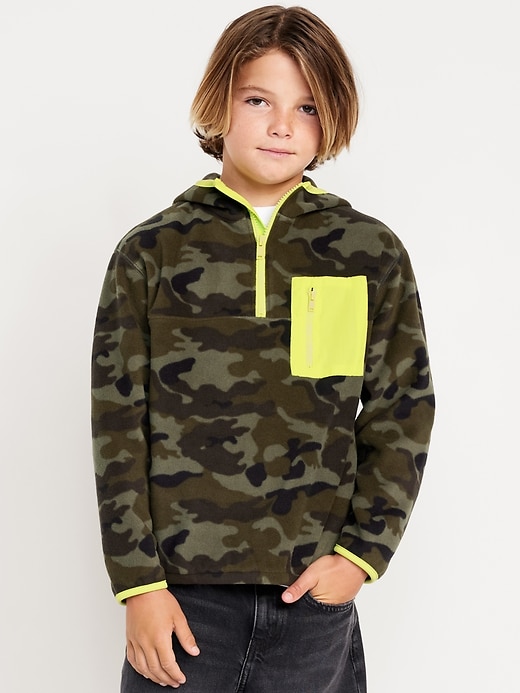 View large product image 1 of 4. Hooded Quarter-Zip Microfleece Jacket for Boys