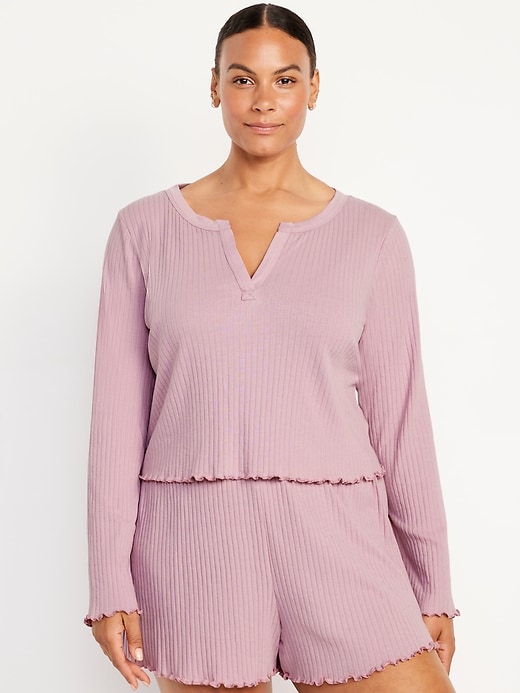 Image number 5 showing, Ribbed Pajama Top