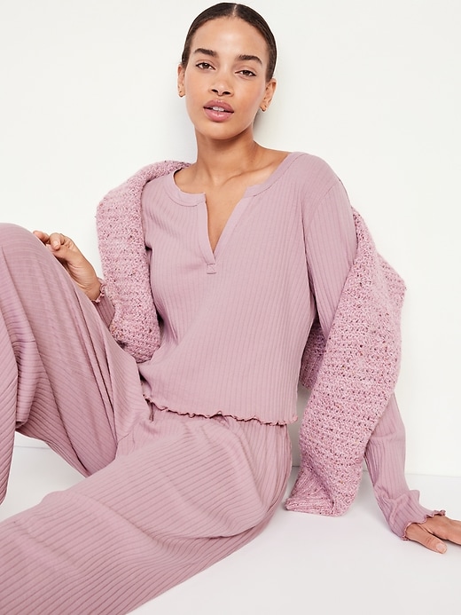 Image number 3 showing, Ribbed Pajama Top