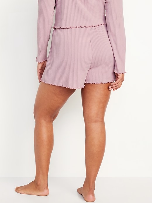 Image number 6 showing, High-Waisted Ribbed Pajama Shorts