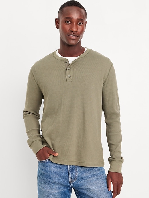 View large product image 2 of 3. Thermal-Knit Henley T-Shirt 2-Pack