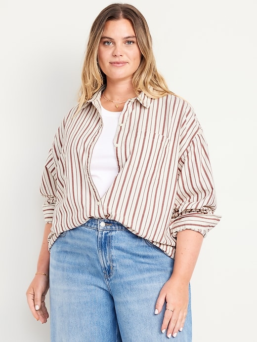 Image number 5 showing, Oversized Button-Down Boyfriend Shirt