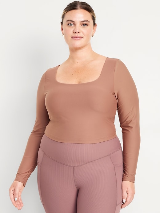 Image number 7 showing, PowerSoft Long-Sleeve Crop Support Top