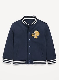 View large product image 3 of 3. Button-Front Graphic Bomber Jacket for Toddler Boys