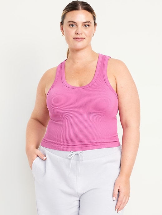 Image number 7 showing, Fitted Seamless Ribbed Tank Top