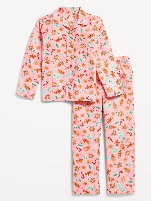 View large product image 2 of 4. Gender-Neutral Printed Button-Front Pajama Set for Kids