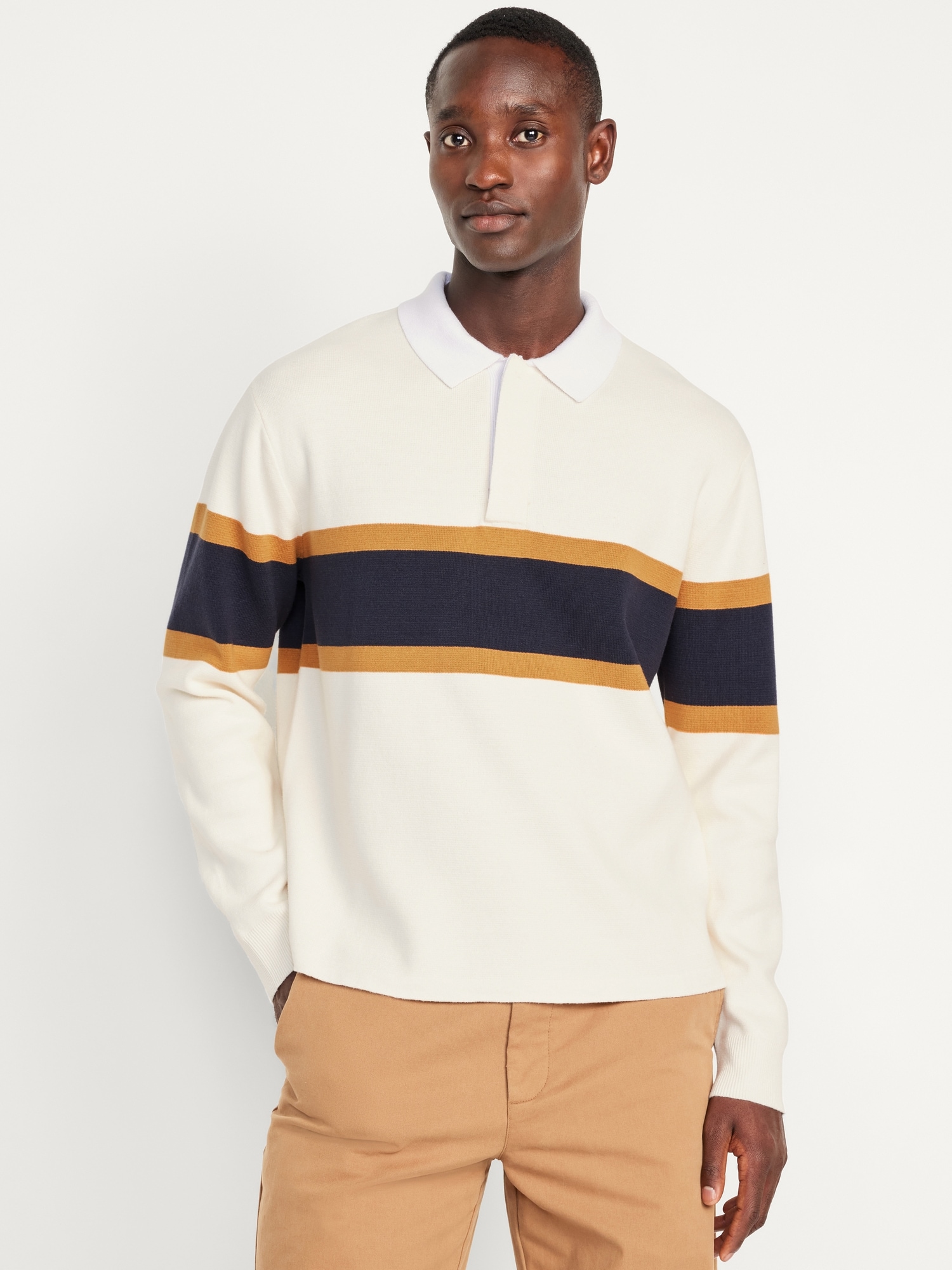 Rugby Stripe Polo Sweater