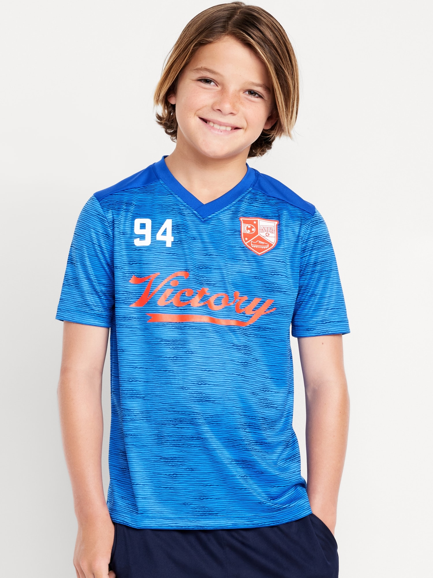 hort-leeve occer T-hirt for Boys