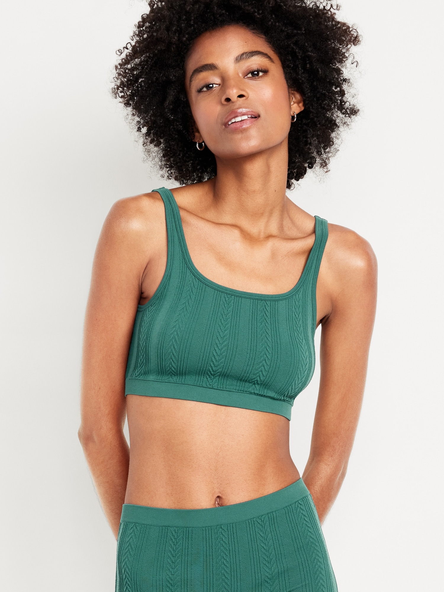 Seamless Cable-Knit Bralette