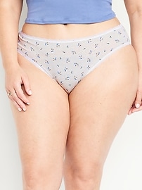 View large product image 7 of 8. High-Waisted Lace-Trim Bikini Underwear