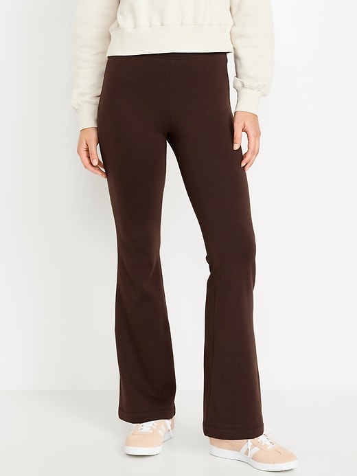 Image number 1 showing, High-Waisted Fleece-Lined Flare Leggings