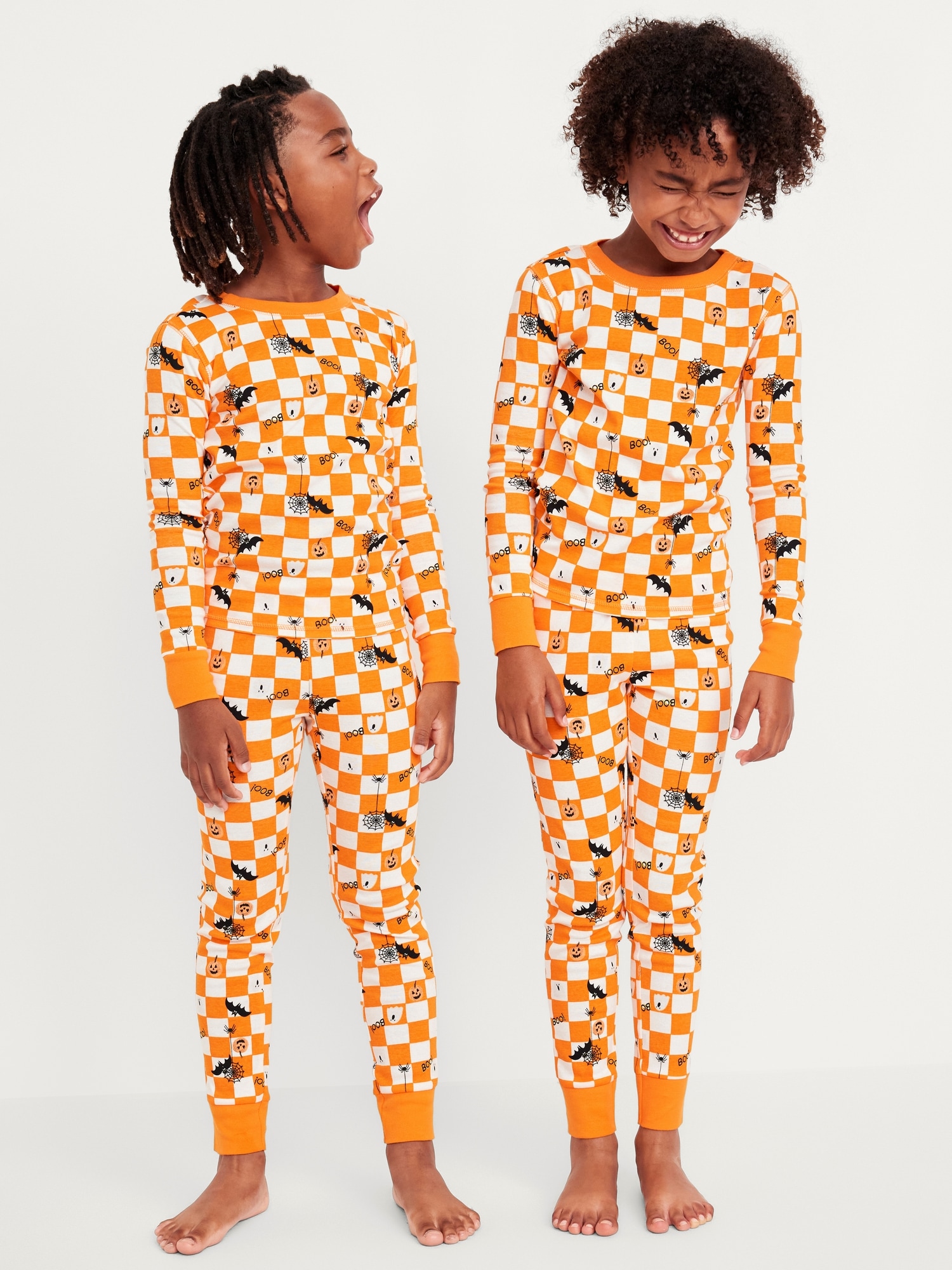 Printed Gender-Neutral Snug-Fit Pajama Set for Kids